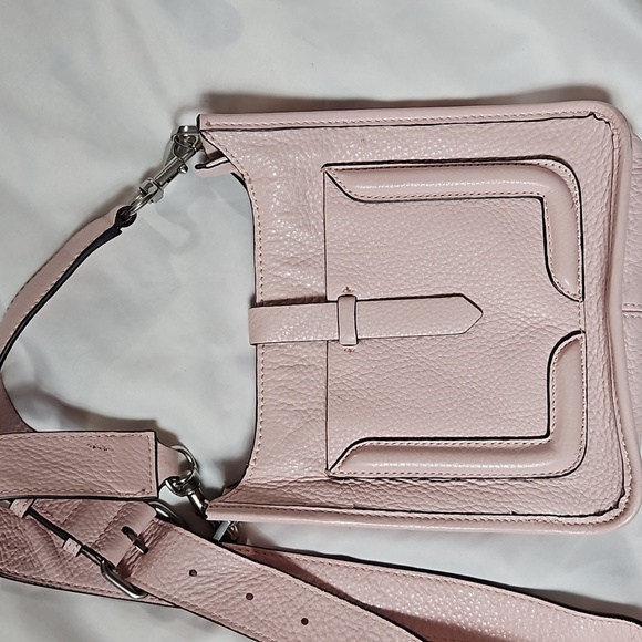 REBECCA MINKOFF PINK PEBBLED LEATHER CROSSBODY BAG -PURSE - Picture 2 of 9